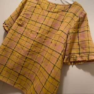 Yellow Plaid Blouse